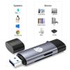 2-in-1 Memory Card Reader, USB 3.0 SD Card Adapter with Dual Slots, 2 Cards Simultaneously Read & Write, Portable SD Card Reader for iMac, iPad Pro/Air, MacBook Pro/Air, Chromebook, Android Galaxy view 2