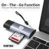 2-in-1 Memory Card Reader, USB 3.0 SD Card Adapter with Dual Slots, 2 Cards Simultaneously Read & Write, Portable SD Card Reader for iMac, iPad Pro/Air, MacBook Pro/Air, Chromebook, Android Galaxy view 4