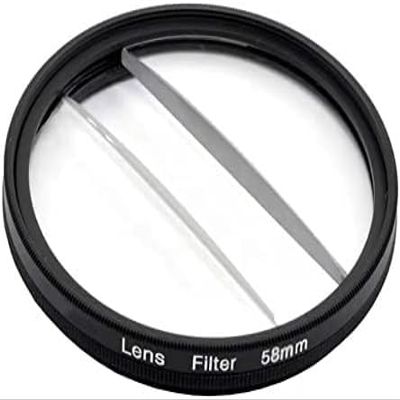 ASMEIR Double Half Prism Filter 49mm-77mm Blur Effect Camera Filter Photography Accessory Prism +UV Variable Object SLR FX Prism (Size : Add a 49mm Adapter, Color : 58 mm Two Halves)