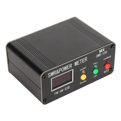 SWR Power Meter, SWR Watt Meter 1.8MHz50MHz Professional Frequency Builtin Buzzer Aluminum Alloy with Color Display for Automotive Radio