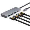 Amazon Basics USB 3.2/3.1 Gen 2 Hub Dock, 10Gbps, USB-C to 1xUSB-C / 3xUSB-A Works with Windows/Mac, Silver, Black view 1