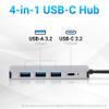 Amazon Basics USB 3.2/3.1 Gen 2 Hub Dock, 10Gbps, USB-C to 1xUSB-C / 3xUSB-A Works with Windows/Mac, Silver, Black view 2