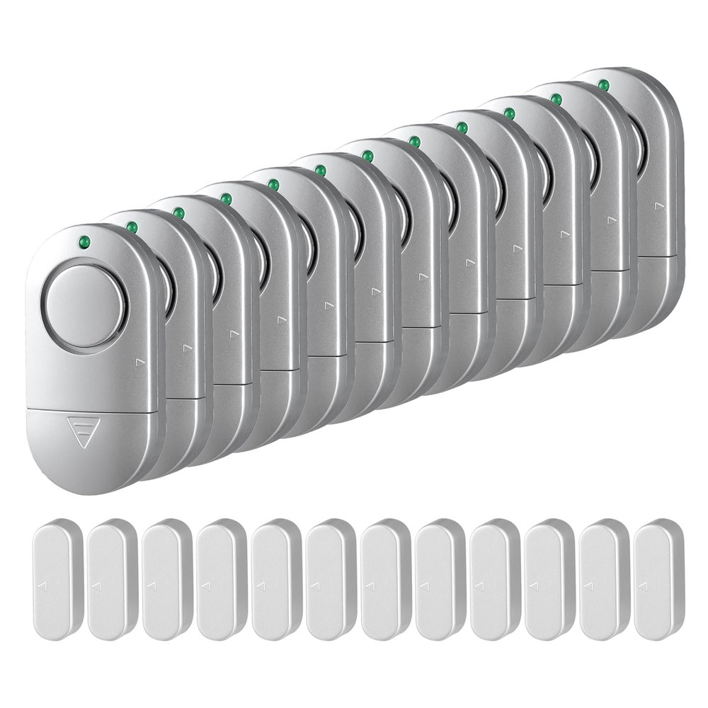 Window Alarm Sensor 12 Pack, Door Alarms for Kids Safety, Burglar Door Alarm for Pool, 120 DB Window Alarms for Home Security