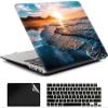 AMCJJ Compatible with MacBook Air 13.6 inch Case 2025 2024 2023 2022 M4 A3240 M3 A3113 M2 A2681, Plastic Hard Shell Case;Keyboard Cover&;Screen Protector - Beach Sunset