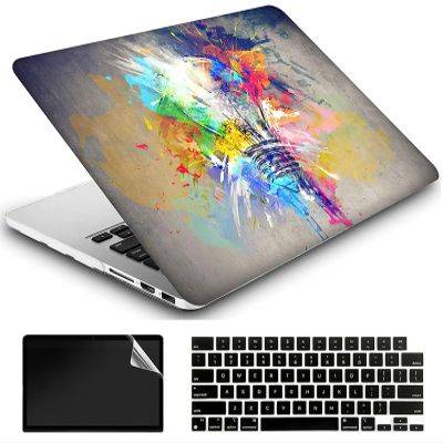 AMCJJ Compatible with MacBook Air 13 Inch Case 2017 2016 2015 2014 2013 2012 2011 2010 Release A1466/A1369, Plastic Hard Shell Case & Keyboard Cover & Screen Protector - Colorful Bulb