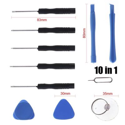 Disassemble Tool 9 in 1 Mobile Phone Opening Pry Repair Tool Kit Screwdrivers Disassembly for Cell Phone Repair Tools (Color : 10 in 1)