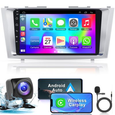 Android 12 Car Radio for Toyota Camry 2006-2011, 2G+32G Camry Stereo with Wireless Carplay&Android Auto Support Bluetooth/Voice Control/GPS/WiFi/Back-up Camera/SWC/FM, 9 Inch IPS Touchscreen Radio
