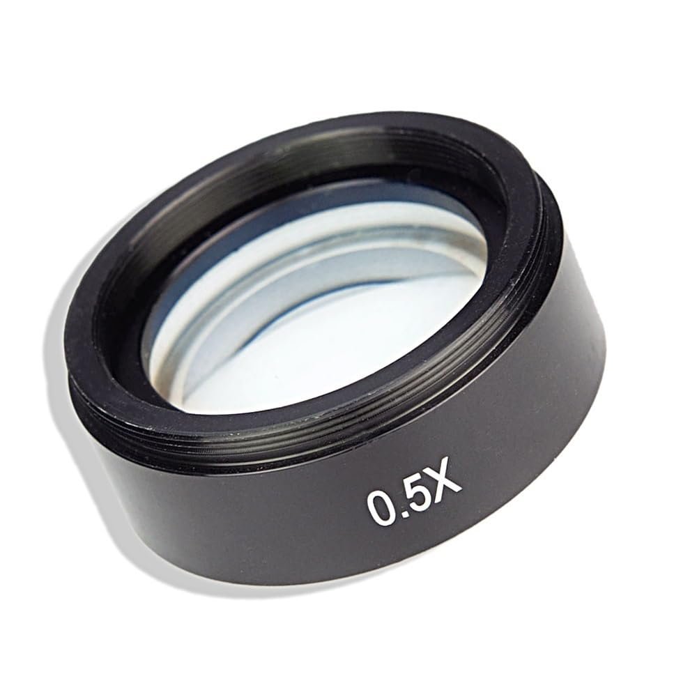Lab Microscope Slides 0.5X Stereo Microscope Auxiliary Objective Lens Barlow Reducing Lens 48mm 50mm Thread Trinocular Stereo Microscope Retrofit Accessories Microscope Parts ( Size : 50mm Mounting Si