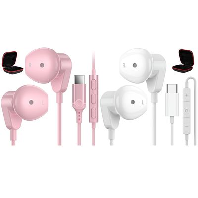 2-Pack USB-C Headphones for iPad Pro iPhone 15 Series,Samsung Galaxy Google Pixel Oneplus Huawei Sony...