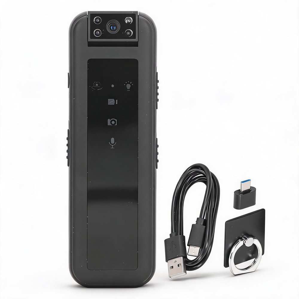 Zyyini 1080P Mini Body Camera Video Recorder with LED Indicator Light Clip, 180 Degree Rotating, Night, 256GB Storage, Portable Design