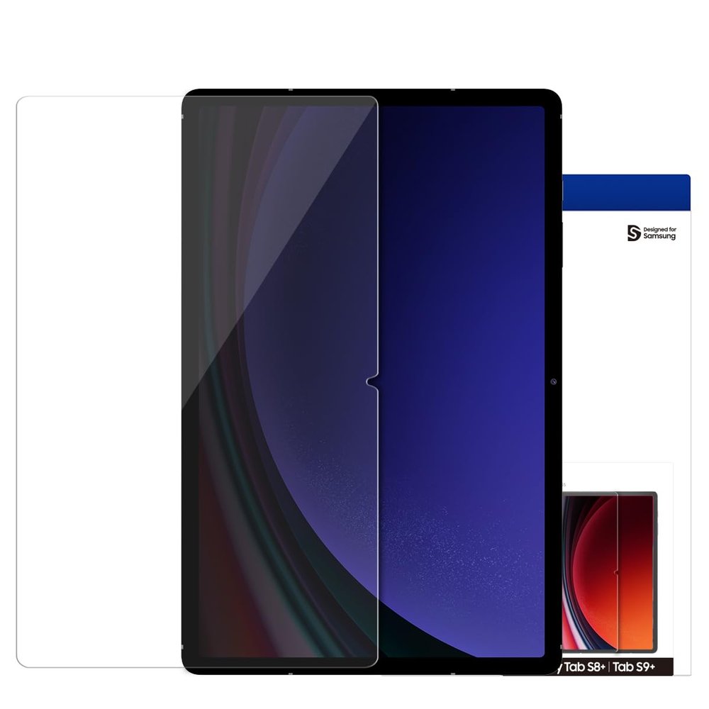 araree Core Tempered Glass for Galaxy Tab S8/S9 Plus 12.4-Inch, Anti Scratch Anti Fingerprint 4-Layer Structure High Sensitivity & Definition 9H Hardness Tempered Glass Film