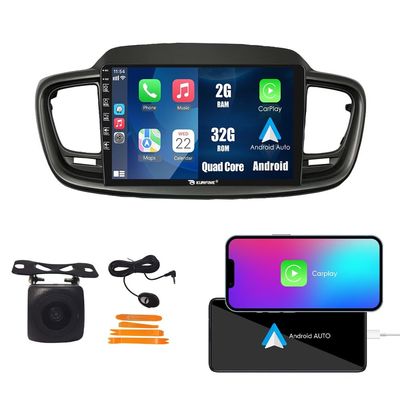 Kunfine Car CarPlay Android Auto Navigation Stereo GPS Radio Reverse Camera Display 10" IPS Touchscreen Headunit Tablet Pad Media Player for Kia Sorento 2016-2020, if Applicable Quad Core 2G+32G