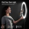 NEEWER 19 inch 2.4G Ring Light with Stand, 3 Phone Holders, 2.4G USB Transmitter for Mac/PC Remote Control, Touch Panel, Smooth Dimming at 1%, 3200K-5600K for Selfie TikTok Live Streaming Zoom, RP19H view 2