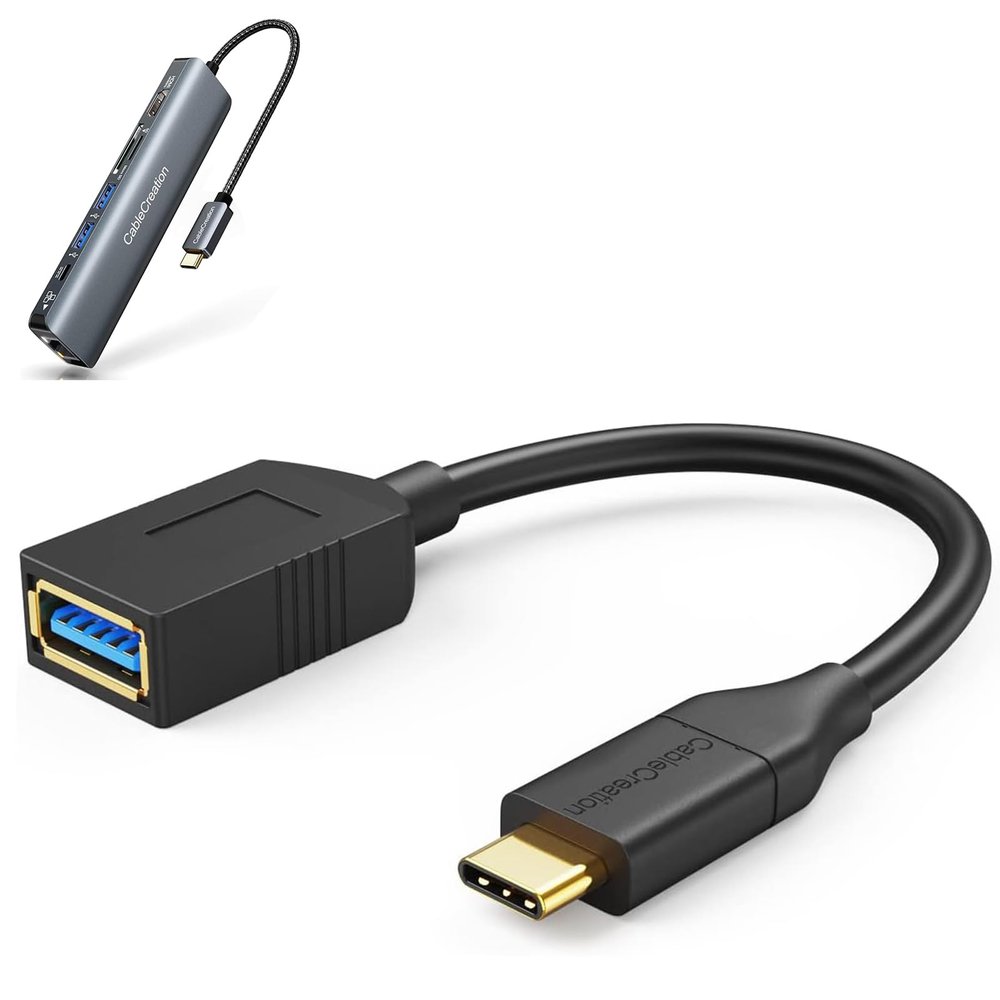 7 in 1 USB C Hub Bundle with USB-C to USB 3.0 Female Adapter