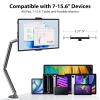 KU XIU Aluminum Alloy Tablet Stand for Desk, Adjustable Foldable Arm Holder Mount Compatible with iPad 10/9th, iPad 13/12.9/11'' Pro Air Mini, Portable Monitor 7-15.6'', Samsung Galaxy Tab S9/FE/A9/S6 view 3