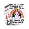 (3Pcs) Unicorn Back The Fuck Up Sprinkle Tits Today Is Not The Day Sticker 2" I Will Shank You With My Horn Funny Unicorn Vinyl Die-cut Stickers for Laptop Water Bottle Accessory Bumper Gifts 2 Inches view 1