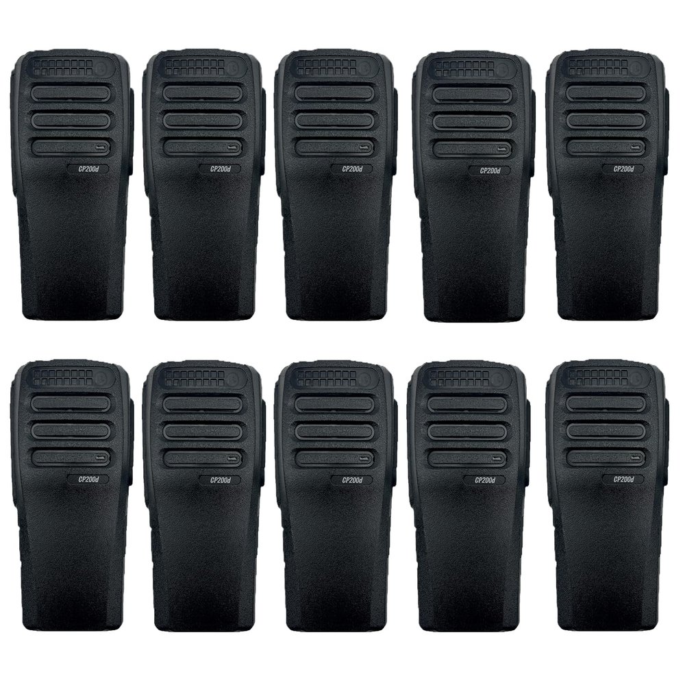 Amazingxiax 10Pack Black Radio Housing Case Front Cover 16 Channel Compatible with CP200D with Buttons Channel PTT Button