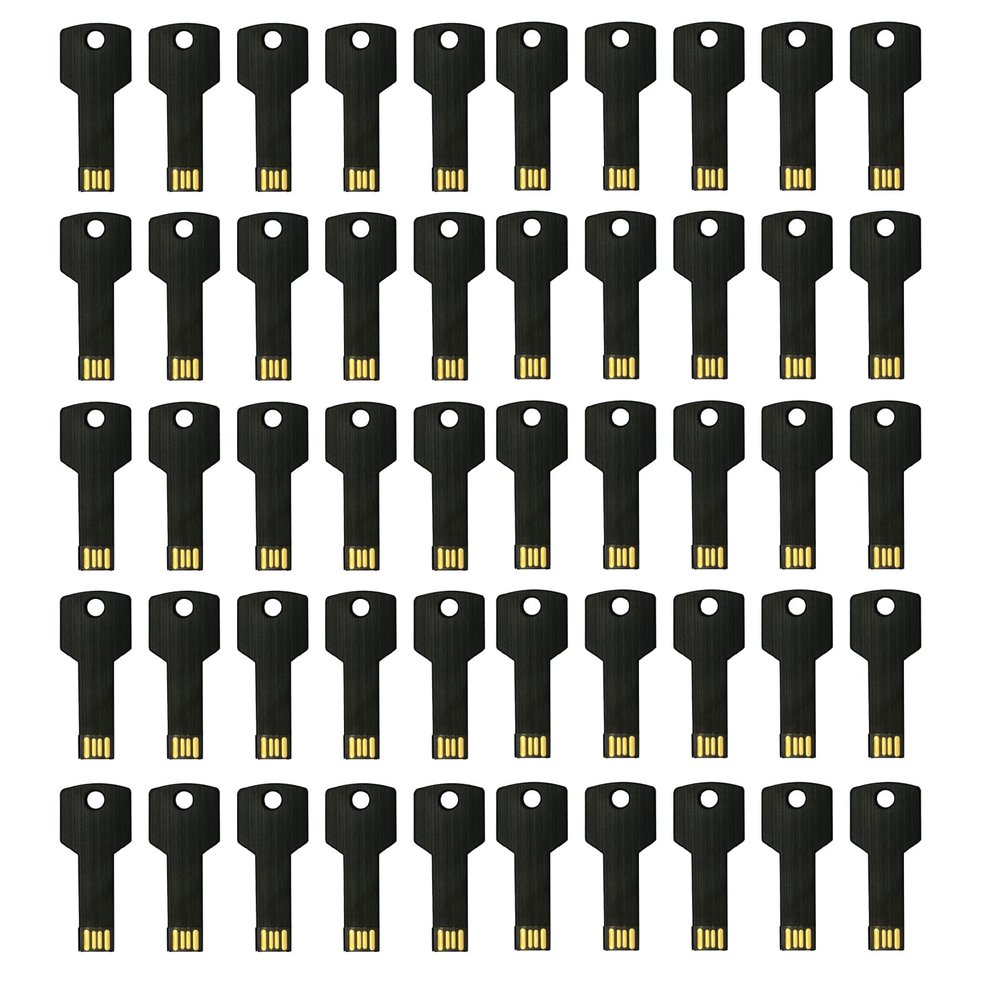 KINMIN USB Flash Drive 1GB 50 Pack Key Shaped Flash Drive Memory Stick Black