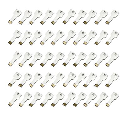 KINMIN USB Flash Drive 128MB 50 Pack Key Shaped Flash Drive Memory Stick Silver Stainless Steel
