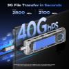 ORICO 40Gbps M.2 NVMe SSD Enclosure with Built-in Cooling Fan, Tool-Free External Hard Drive Enclosure, Support 2230 2242 2260 2280(M Key), Compatible with Thunderbolt 3/4 USB4/3.2/3.1/3.0/2.0-TCM2U4 view 2