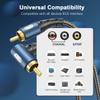EMK RCA Subwoofer Cable 90 Degree RCA to RCA Audio Cable 24K Gold-Plated Nylon Braided Double Shielded Digital Analogue Supports Amplifiers,Home Theater,Hi-Fi Systems,Subwoofer(30ft/10m) view 2