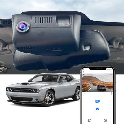 Fitcamx 4K Dash Cam Suitable for Dodge Challenger 2015-2023 (HD2-6091, No Vent in Front), OEM Factory Look, UHD 2160P Video, Built-in WiFi & APP, Loop Recording, G-Sensor, Easy to Use, 64GB Card
