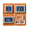 15 x 4.8 cm 5.90" x 1.88" Italian Hand-painted Glow In The Dark Blue Rose Ceramic Number Address Tiles (Number 0 tile) view 3