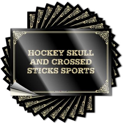 Hardhat Stickers and Decals Hockey Skull and Crossed Sticks Sports Stickers Car Accessories Toolbox Stickers and Decals (Color : Colour, Size : 8X12CM)
