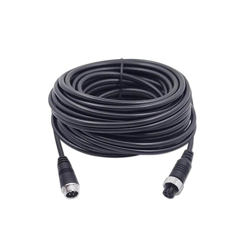 1Pc M12 4-Pin Aviation Plug Video Extension Cable 1M/ 2M /5M /8M/ 10M/ 15M/ 20M /25M for CCD Reversing Camera Camper Trailer (Size : 20m)