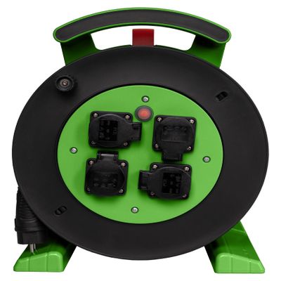 Jumbo Cable Reel 2.0 40 m H07RN-F 3G1.5 mm Black 4 Earthing Contact Sockets