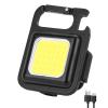Yunseity COB Keychain Flashlight, 180 Degree Foldable Mini Keychain Work Light, High Brightness Portable Strong Magnetic LED Keychain Flashlight, USB Charging Portable Size, Aluminum Alloy view 1