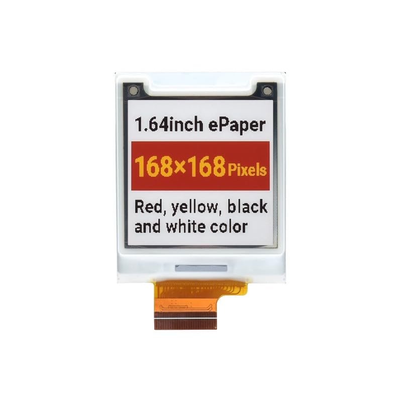 1.64inch Square E-Paper E-Ink (G) Raw Display 168  168 Pixels Resolution Red/Yellow/Black/White SPI Communication