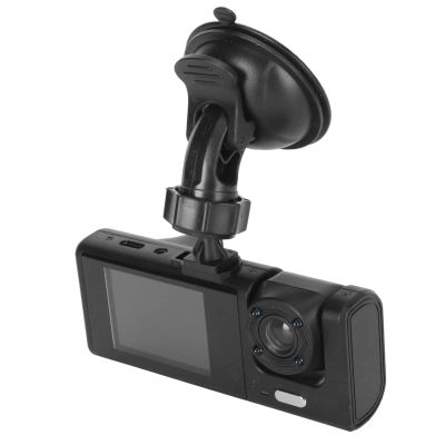 Dash Cam, 3 Lenses, 1080P, Simultaneous Video Recording While Driving, 170 Degree Angle, 2 LCD Screen, Auto Recorder with IR Night Emergency Storage