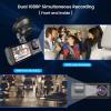 Dash Cam, 3 Lenses, 1080P, Simultaneous Video Recording While Driving, 170 Degree Angle, 2 LCD Screen, Auto Recorder with IR Night Emergency Storage view 3
