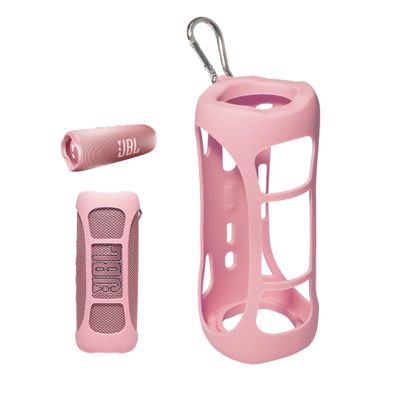 Silicone Cover Skin for JBL Flip 6 Portable Bluetooth Speaker by Alltravel, Portable Full Protection Solution, Customized Skin with Color and Shape Matching (Pink)