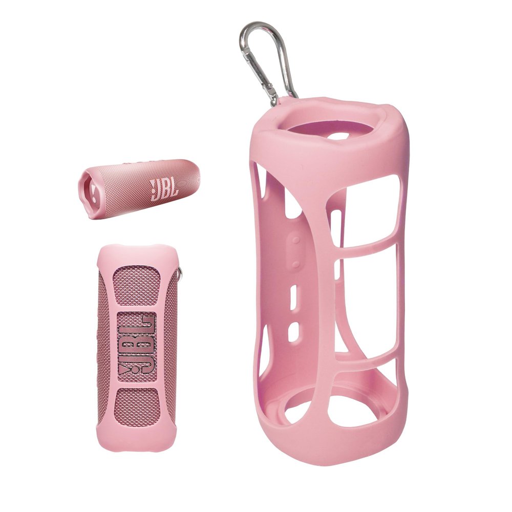 Silicone Cover Skin for JBL Flip 6 Portable Bluetooth Speaker by Alltravel, Portable Full Protection Solution, Customized Skin with Color and Shape Matching (Pink)