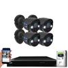 GW Security 2-Way Audio Spotlight 5MP Full-time Color Night Vision PoE Security Camera System, 8 Channel 4K NVR with 4 x 5MP 1920p Face Recognition Human/Vehicle Detection IP Camera, Thermal PIR Heat view 1