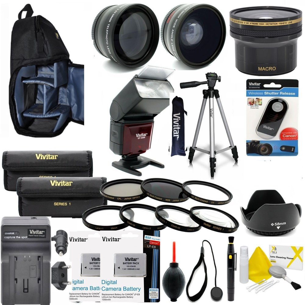Canon Rebel T5i T4i T3i Digital SLR Camera HD Accessory KIT (58MM)