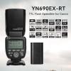 YONGNUO YN690EX-RT Wireless Flash Speedlite, GN60 TTL HSS 1/8000s Optical Master and Slave Camera Flash for Canon, 2000mAh Li-ion Battery with Type-C Charging Interface view 2