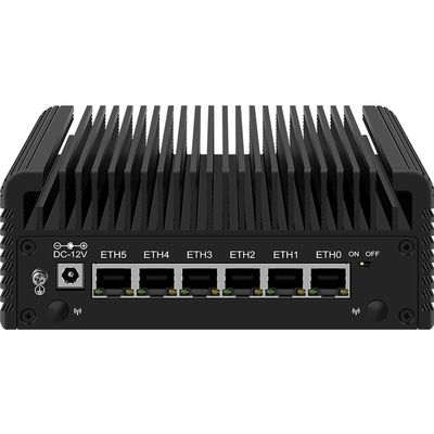 CWWK Fanless Mini PC Intel N Series-N100(4C/4T up to 3.4GHz) Low Power Processor, DDR5, 6x2.5GbE Intel I226V, 4K Display Outputs,M.2 NVMe, SATA3.0, 5 USB Ports, Firewall Router (N100-6L 8G/128G)