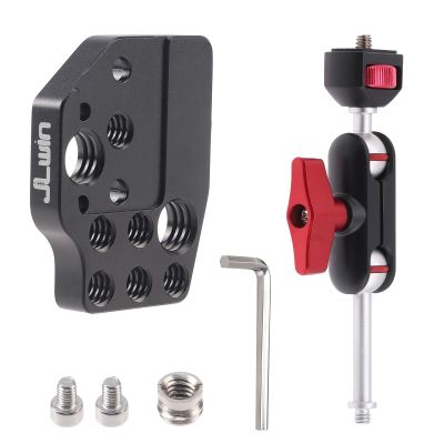 FocusFoto Extension Mount Plate & 5" Articulating Magic Arm Kit with Cold Shoe, 1/4" & 3/8" Threaded Screw for DJI Ronin S/SC/RS2/RSC2/RS3 PRO/Mini Gimbal Stabilizer Monitor Microphone LED Video Light