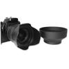 DOITOOL 2pcs Camera Lens Hood Petal Flower Rubber Design with Cleaning Cloth for Prevents Glare and Flare Easy Installation Suitable for Olympus and More view 2