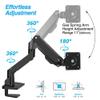 AVLT Single Monitor Arm Desk Mount for 34 to 57 in Screens  Fits One 44 lb Heavy Duty Monitor  Full Motion Height, Swivel, Tilt, Rotation  VESA 200x200, 200x100, 100x100, 75x75  Black view 3