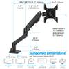 AVLT Single Monitor Arm Desk Mount for 34 to 57 in Screens  Fits One 44 lb Heavy Duty Monitor  Full Motion Height, Swivel, Tilt, Rotation  VESA 200x200, 200x100, 100x100, 75x75  Black view 4