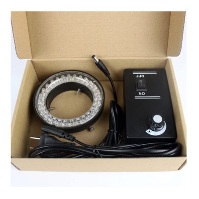 VAKUUM Lab Microscope Slides Microscope Ring Light Adjustable 60 LED Illuminator- Ring Light Illuminator Lamp for Industry Video Stereo Microscope Lens Camera Magnifier Microscope Parts