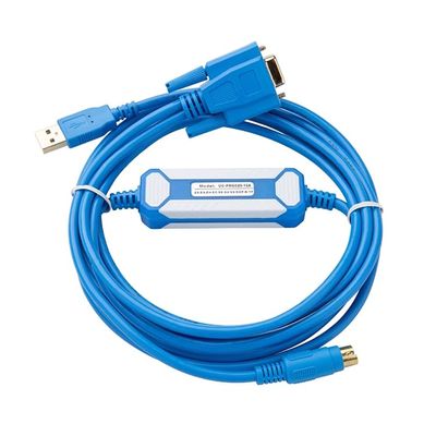 Suitable for UC-PRG020-12A Text Display TP-Series and AH-Series PLC DVP-Series DOP-B-Series Programming Cable Data Download Cable Gold-Plated Blue : 3m