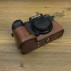 BMAOLLONGB X-S20 Case, Handmade PU Leather Half Camera Case Bag Cover Bottom Opening Version for Fujifilm X-S20 XS20 With Hand Strap (Coffee) view 2