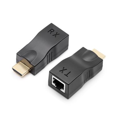 2X 30m to RJ45 Network Cable Extender Converter Repeater Over CAT-5e CAT6 - Plug and Play, 1.4 3D 1080P, Support Cat5e/6 up to 30m