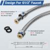 Garaook G1/2" Connector Shampoo Bowl Hose Sprayer Kit, 47 Inch Stainless Steel Shampoo Hose with Compact Spray Head to Attach Shampoo Bowl Faucet Vacuum Breaker Kit for Salon Sink & Shampoo Bowl view 2