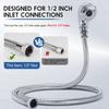 Garaook G1/2" Connector Shampoo Bowl Hose Sprayer Kit, 47 Inch Stainless Steel Shampoo Hose with Compact Spray Head to Attach Shampoo Bowl Faucet Vacuum Breaker Kit for Salon Sink & Shampoo Bowl view 3